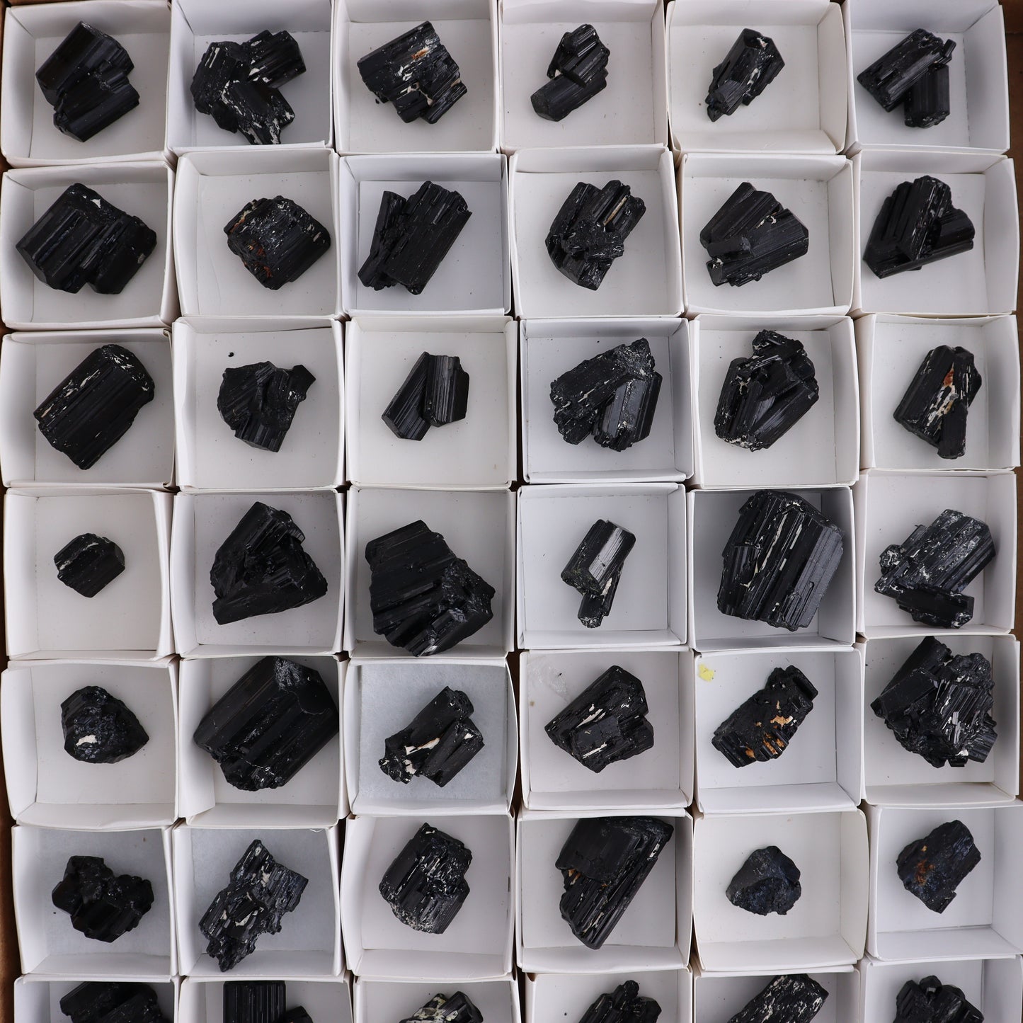 Black Tourmaline Roughs Set of 54 - Expert Wholesale and Supplier of Wholesale Crystals & Bulk Gemstones, ["Black Tourmaline","Madagascar","Rough","Tourmaline"]