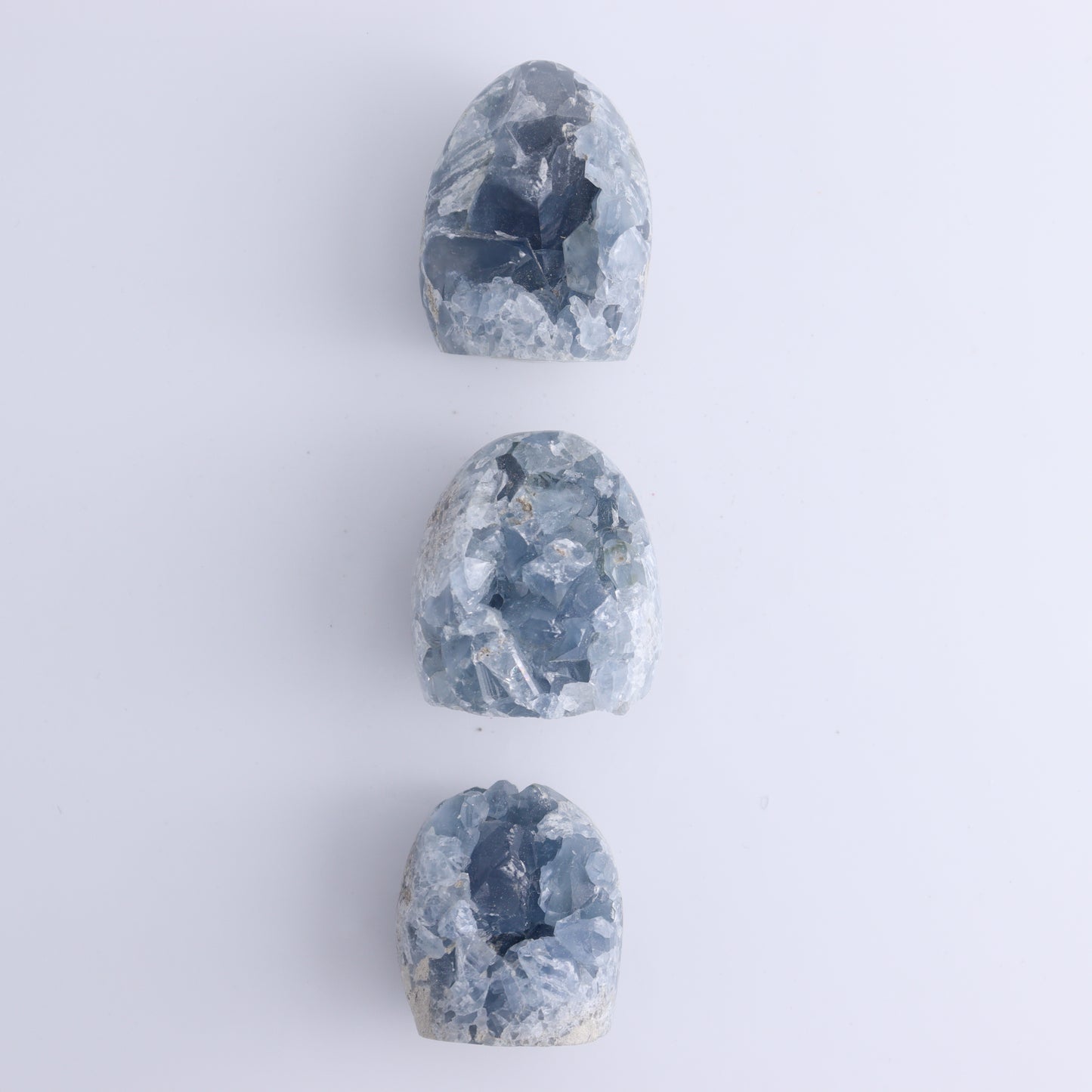 Celestite Set of 7 - Expert Wholesale and Supplier of Wholesale Crystals & Bulk Gemstones, ["Celestite","Freeform","Madagascar"]