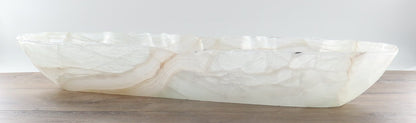 Mexican Onyx/Calcite Canoe Bowl 32"