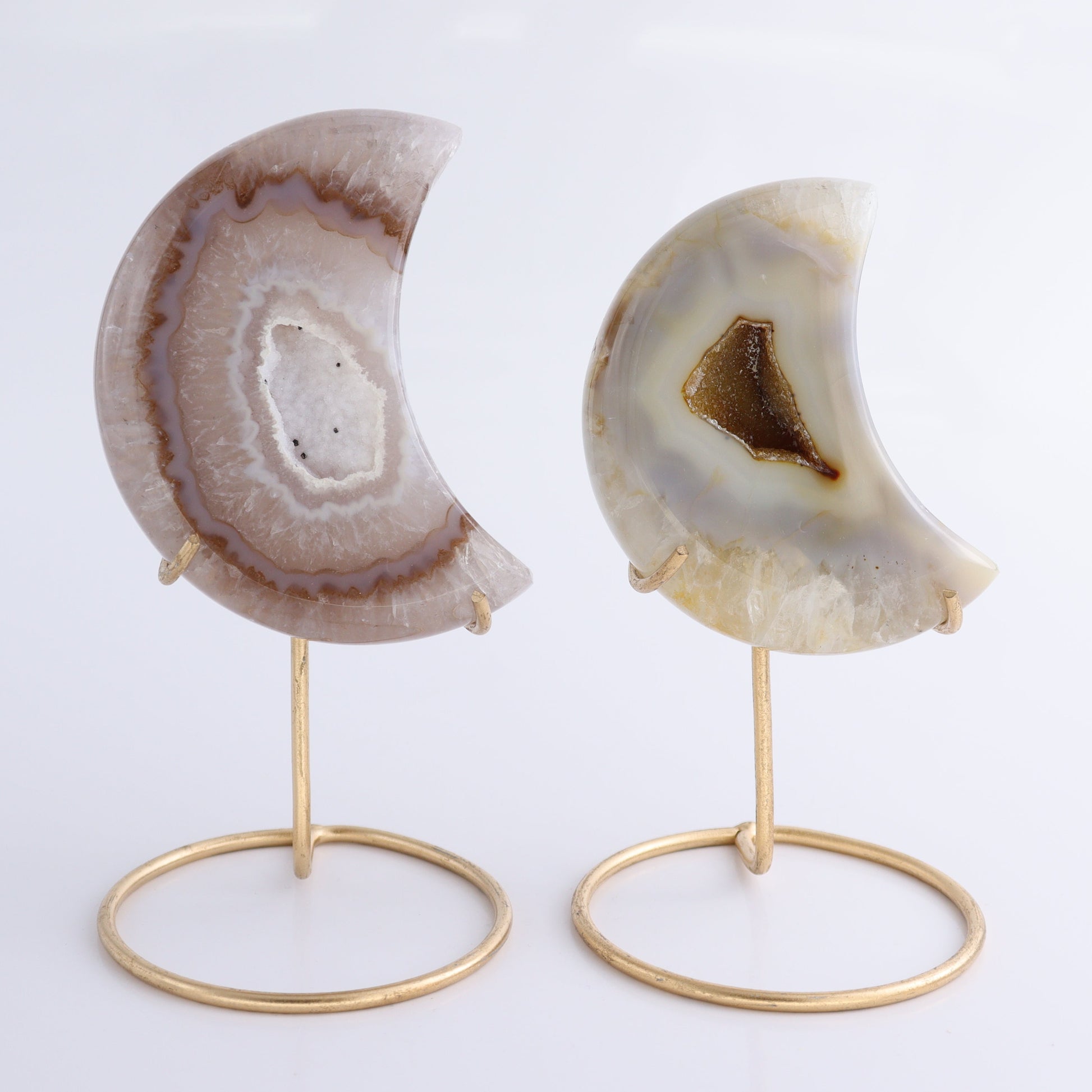 Agate Moons with Stand Set of 5 - Expert Wholesale and Supplier of Wholesale Crystals & Bulk Gemstones, ["Agate","Brazil","moons"]