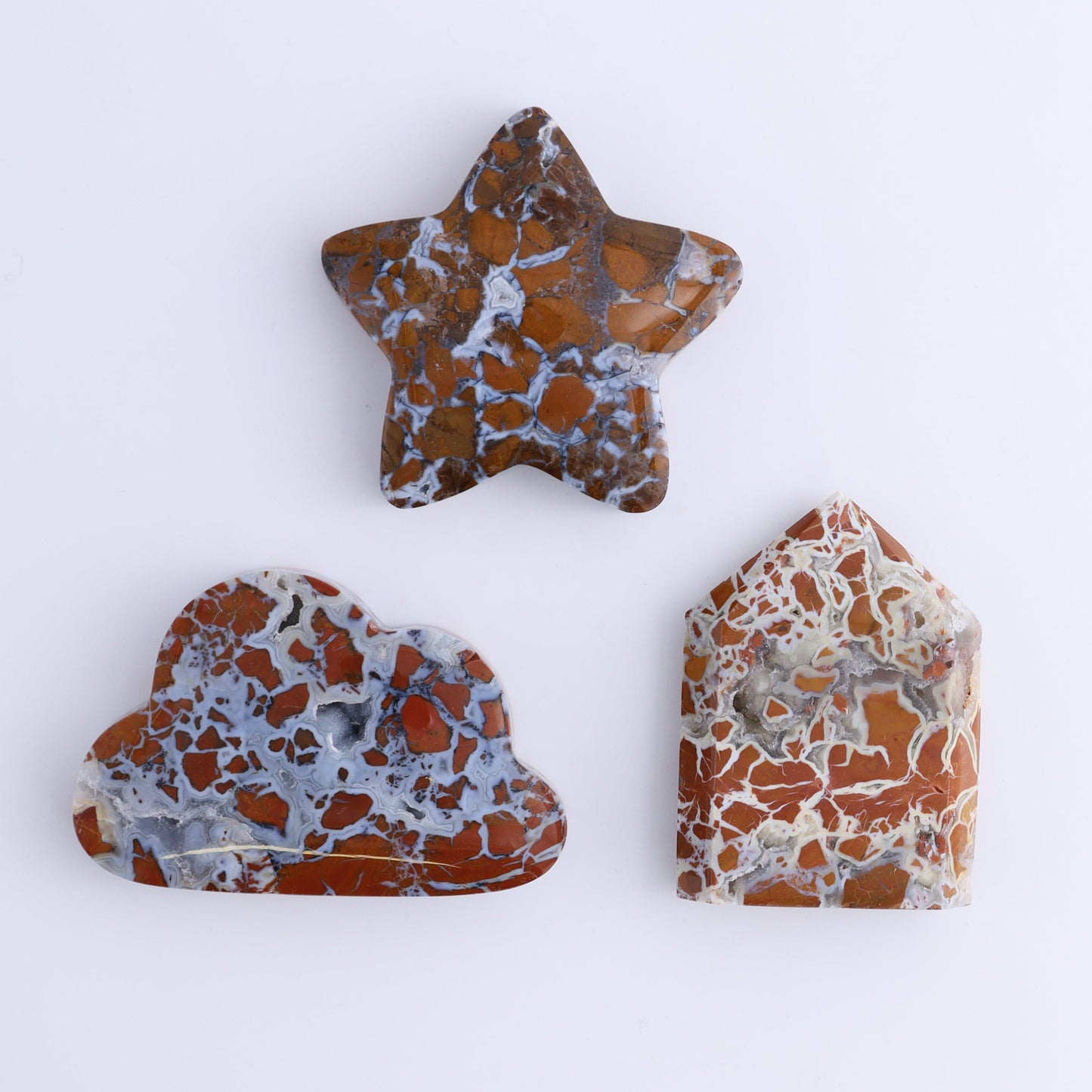 Brecciated Jasper Moons, Stars, Towers, Clouds, and Flames Set of 10 - Expert Wholesale and Supplier of Wholesale Crystals & Bulk Gemstones, ["Brecciated Jasper","Clouds","flames","Indonesia","moons","stars","Towers"]