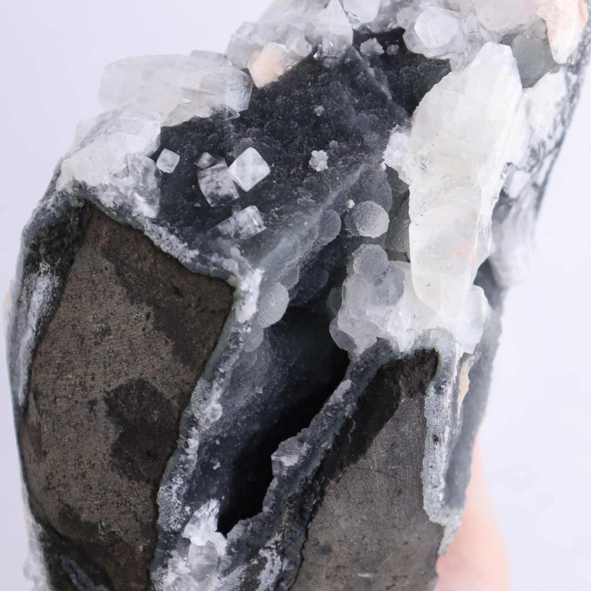 Apophyllite on Chalcedony Cluster - Expert Wholesale and Supplier of Wholesale Crystals & Bulk Gemstones, ["Apophyllite","Chalcedony","Clusters"]