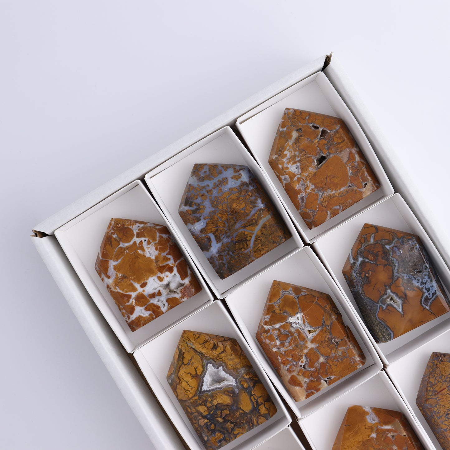 Brecciated Jasper Points Set of 9 - Expert Wholesale and Supplier of Wholesale Crystals & Bulk Gemstones, ["Brecciated Jasper","Indonesia","Points"]