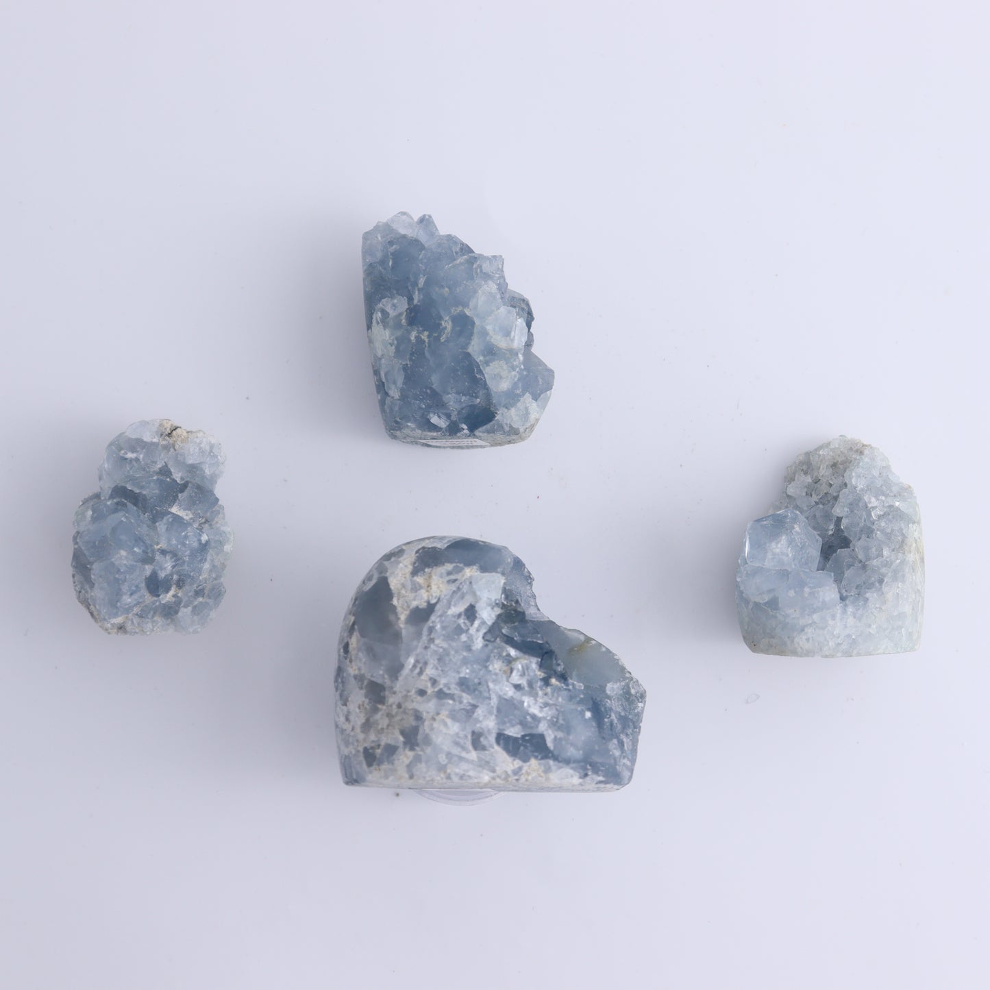 Celestite Set of 7 - Expert Wholesale and Supplier of Wholesale Crystals & Bulk Gemstones, ["Celestite","Freeform","Madagascar"]