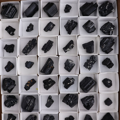 Black Tourmaline Roughs Set of 54 - Expert Wholesale and Supplier of Wholesale Crystals & Bulk Gemstones, ["Black Tourmaline","Madagascar","Rough","Tourmaline"]