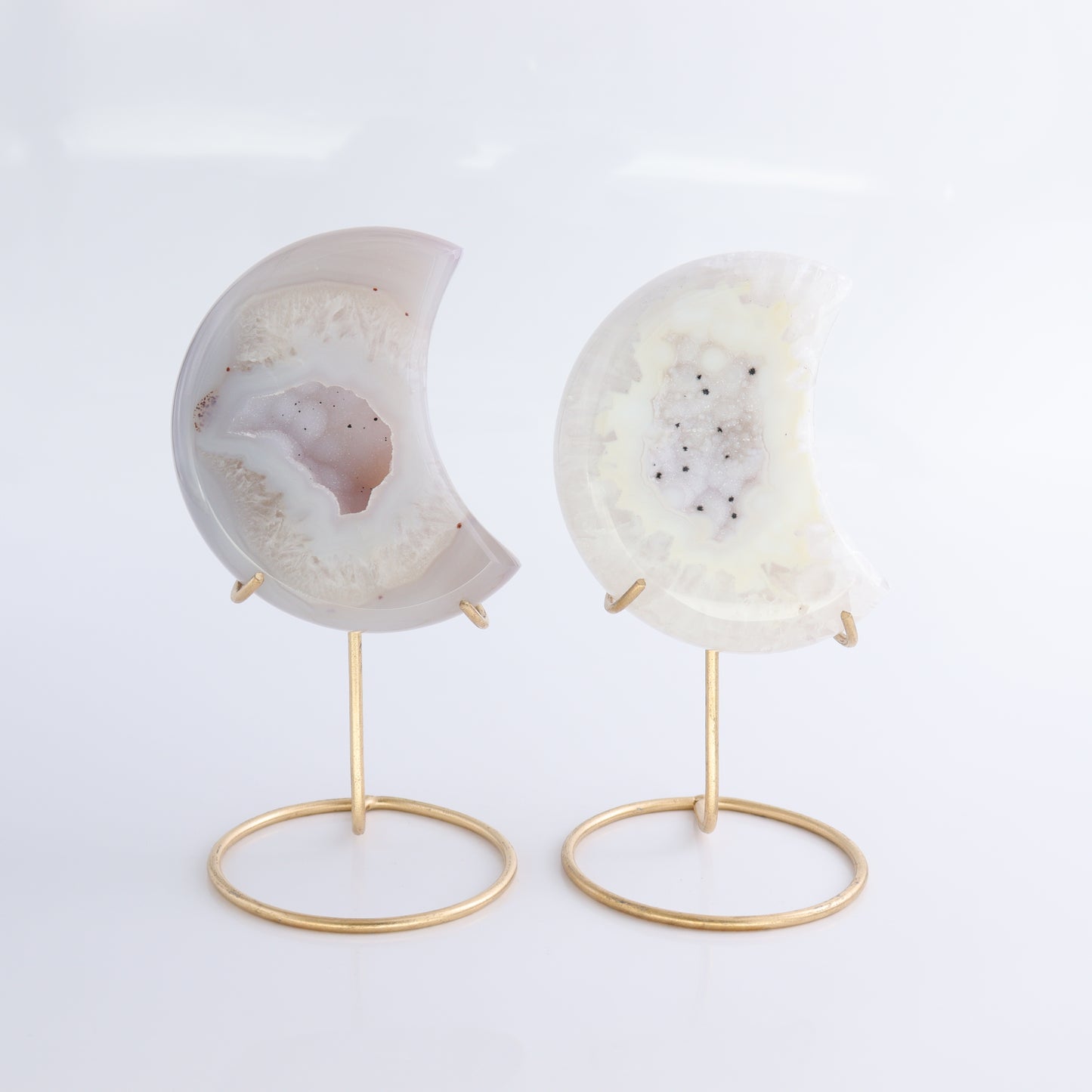 Agate Moons with Stand Set of 5 - Expert Wholesale and Supplier of Wholesale Crystals & Bulk Gemstones, ["Agate","Brazil","moons"]