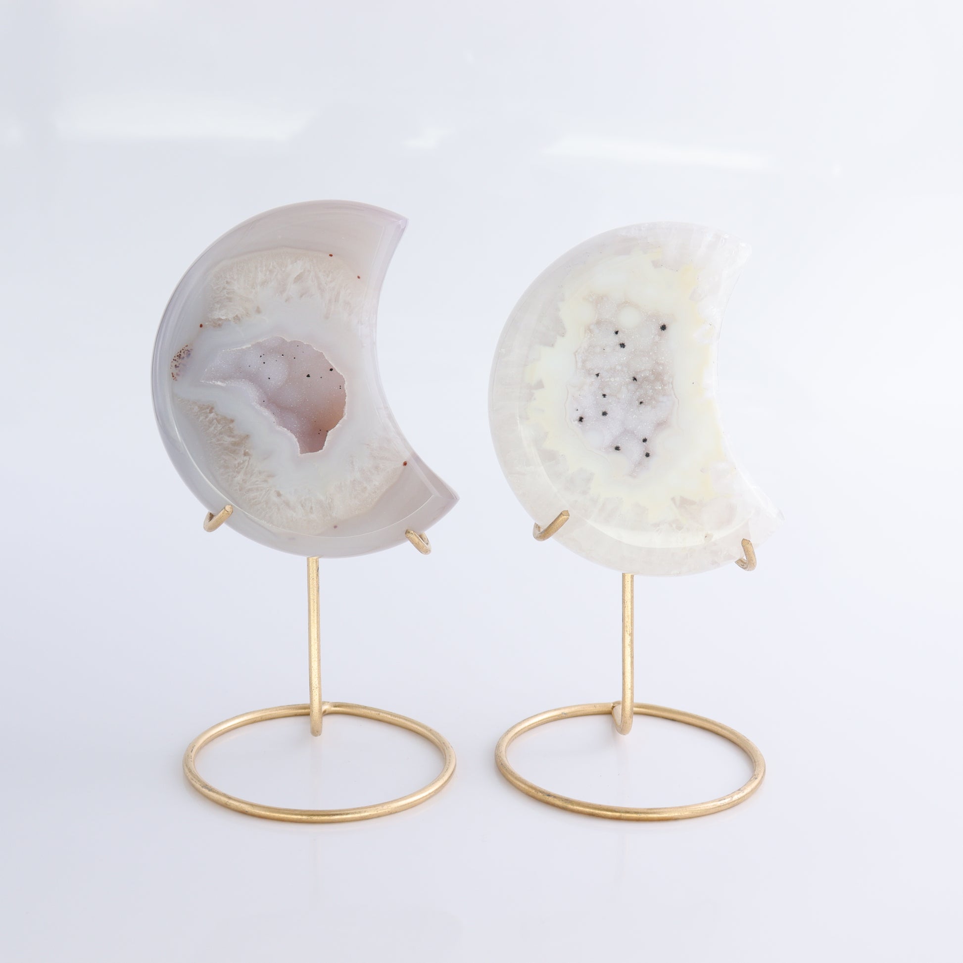 Agate Moons with Stand Set of 5 - Expert Wholesale and Supplier of Wholesale Crystals & Bulk Gemstones, ["Agate","Brazil","moons"]