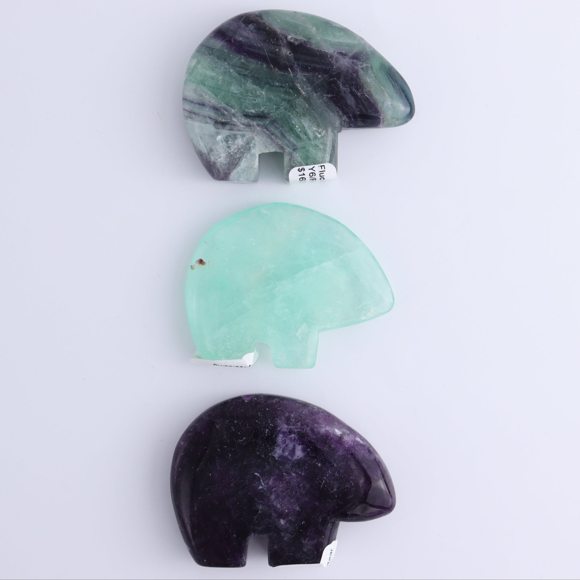 Fluorite Bears set of 6 - Expert Wholesale and Supplier of Wholesale Crystals & Bulk Gemstones, ["Bears","Fluorite","Indonesia","Zuni Bears"]