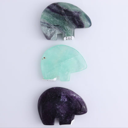 Fluorite Bears set of 6 - Expert Wholesale and Supplier of Wholesale Crystals & Bulk Gemstones, ["Bears","Fluorite","Indonesia","Zuni Bears"]