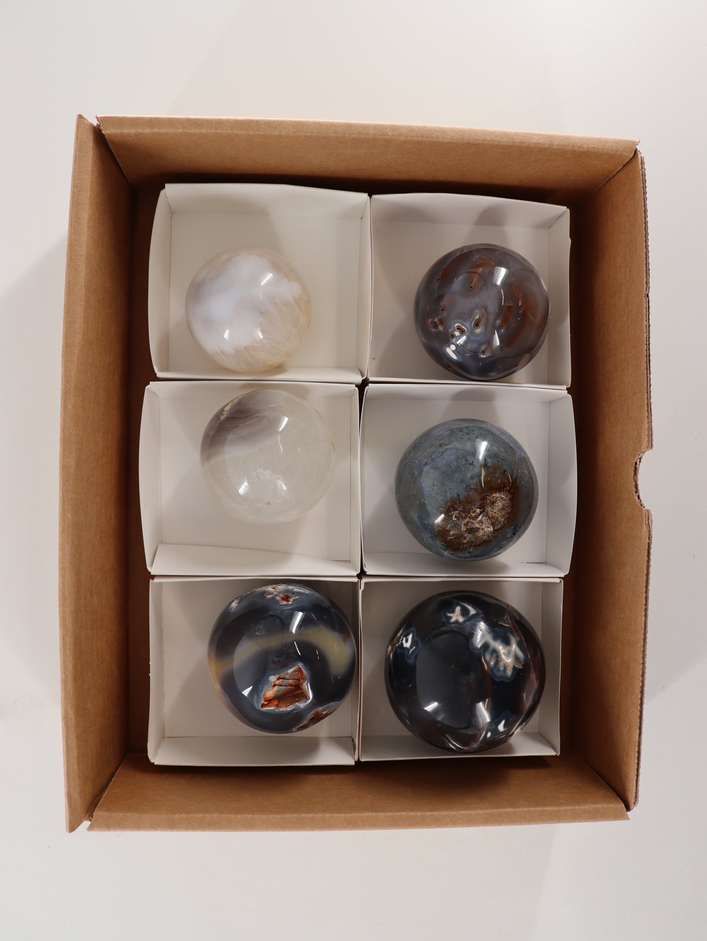 Agate Spheres Set of 6