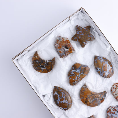 Brecciated Jasper Moons, Stars, Towers, Clouds, and Flames Set of 10 - Expert Wholesale and Supplier of Wholesale Crystals & Bulk Gemstones, ["Brecciated Jasper","Clouds","flames","Indonesia","moons","stars","Towers"]