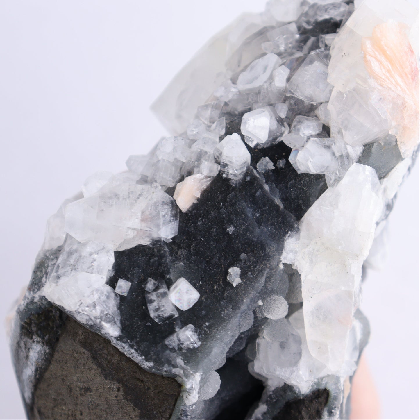 Apophyllite on Chalcedony Cluster - Expert Wholesale and Supplier of Wholesale Crystals & Bulk Gemstones, ["Apophyllite","Chalcedony","Clusters"]