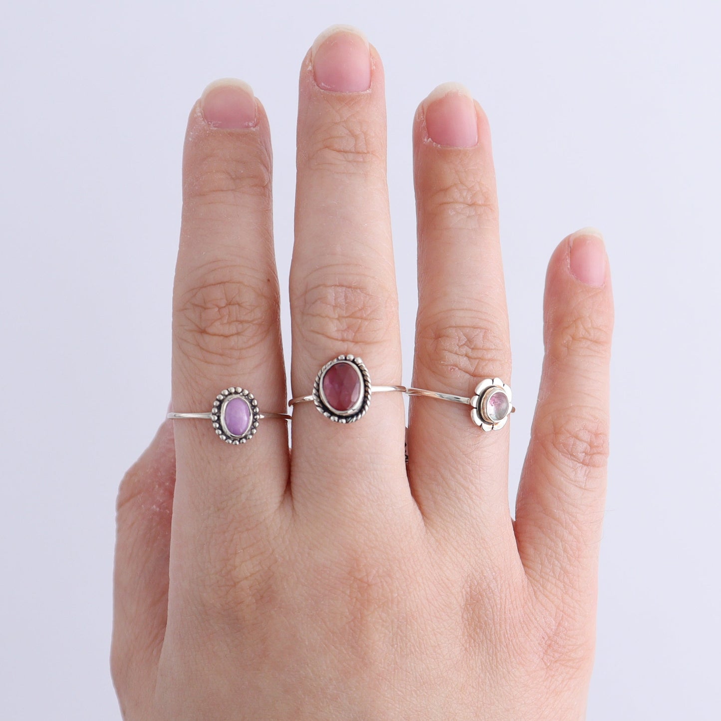 Phosphosiderite Rings Set of 7 (Ring Holders Not Included) - Expert Wholesale and Supplier of Wholesale Crystals & Bulk Gemstones, ["Phosphosiderite","Ring","rings","sterling silver"]