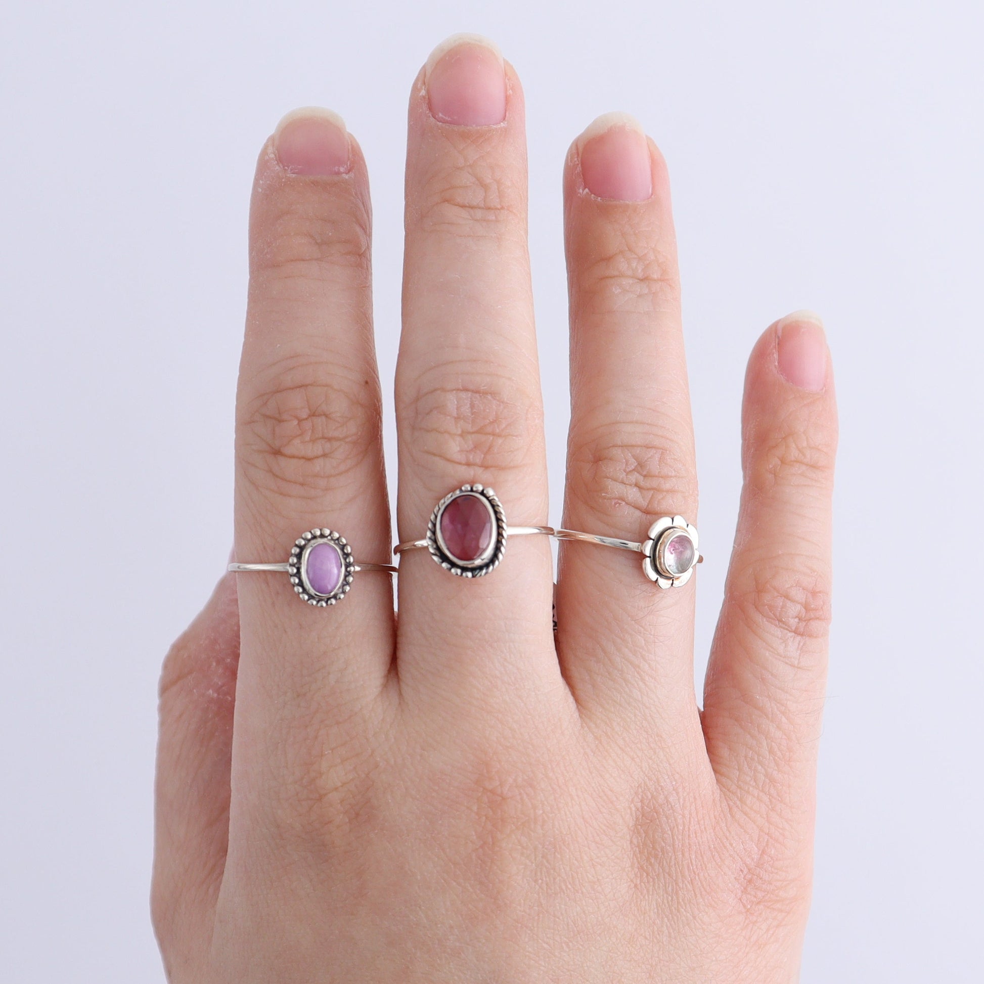 Phosphosiderite Rings Set of 7 (Ring Holders Not Included) - Expert Wholesale and Supplier of Wholesale Crystals & Bulk Gemstones, ["Phosphosiderite","Ring","rings","sterling silver"]