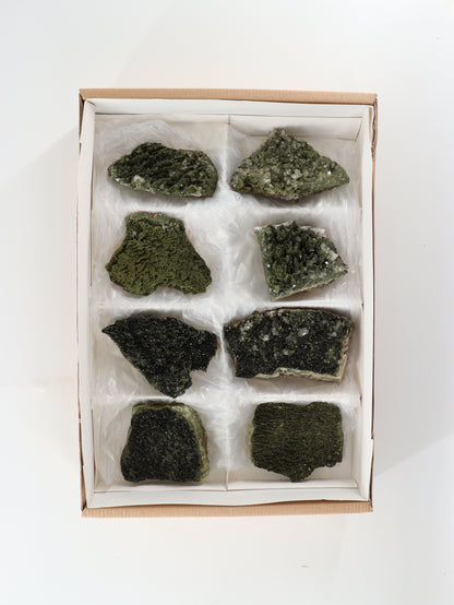 Epidote Quartz Flat Set of 8