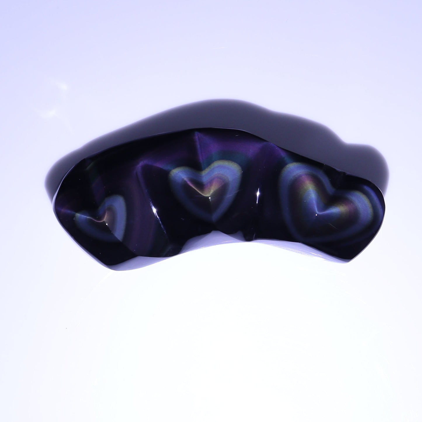 Rainbow Obsidian Heart Set of 2 - Expert Wholesale and Supplier of Wholesale Crystals & Bulk Gemstones, ["Hearts","Mexico","Obsidian","Rainbow Obsidian"]