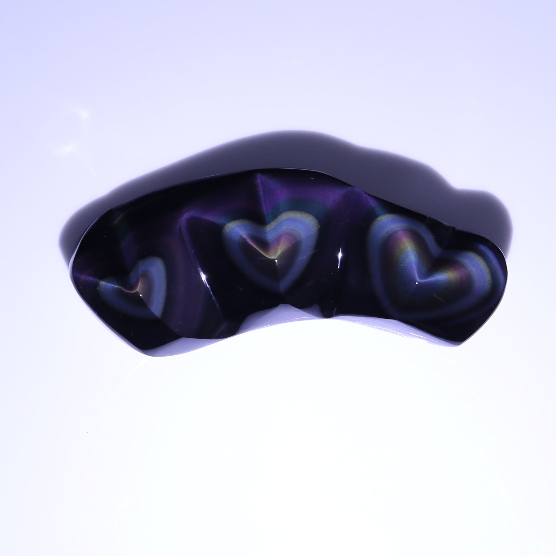 Rainbow Obsidian Heart Set of 2 - Expert Wholesale and Supplier of Wholesale Crystals & Bulk Gemstones, ["Hearts","Mexico","Obsidian","Rainbow Obsidian"]