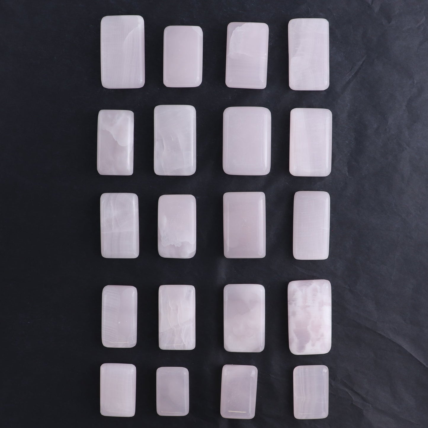 Pink Mangano Calcite Rectangles Set of 20
