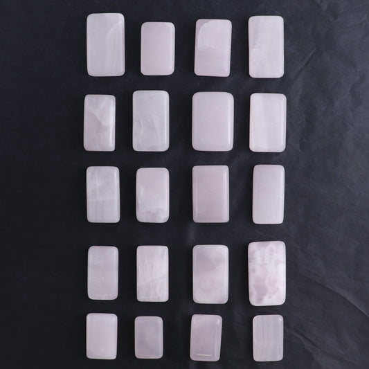 Pink Mangano Calcite Rectangles Set of 20 - Expert Wholesale and Supplier of Wholesale Crystals & Bulk Gemstones, ["Pink Calcite"]