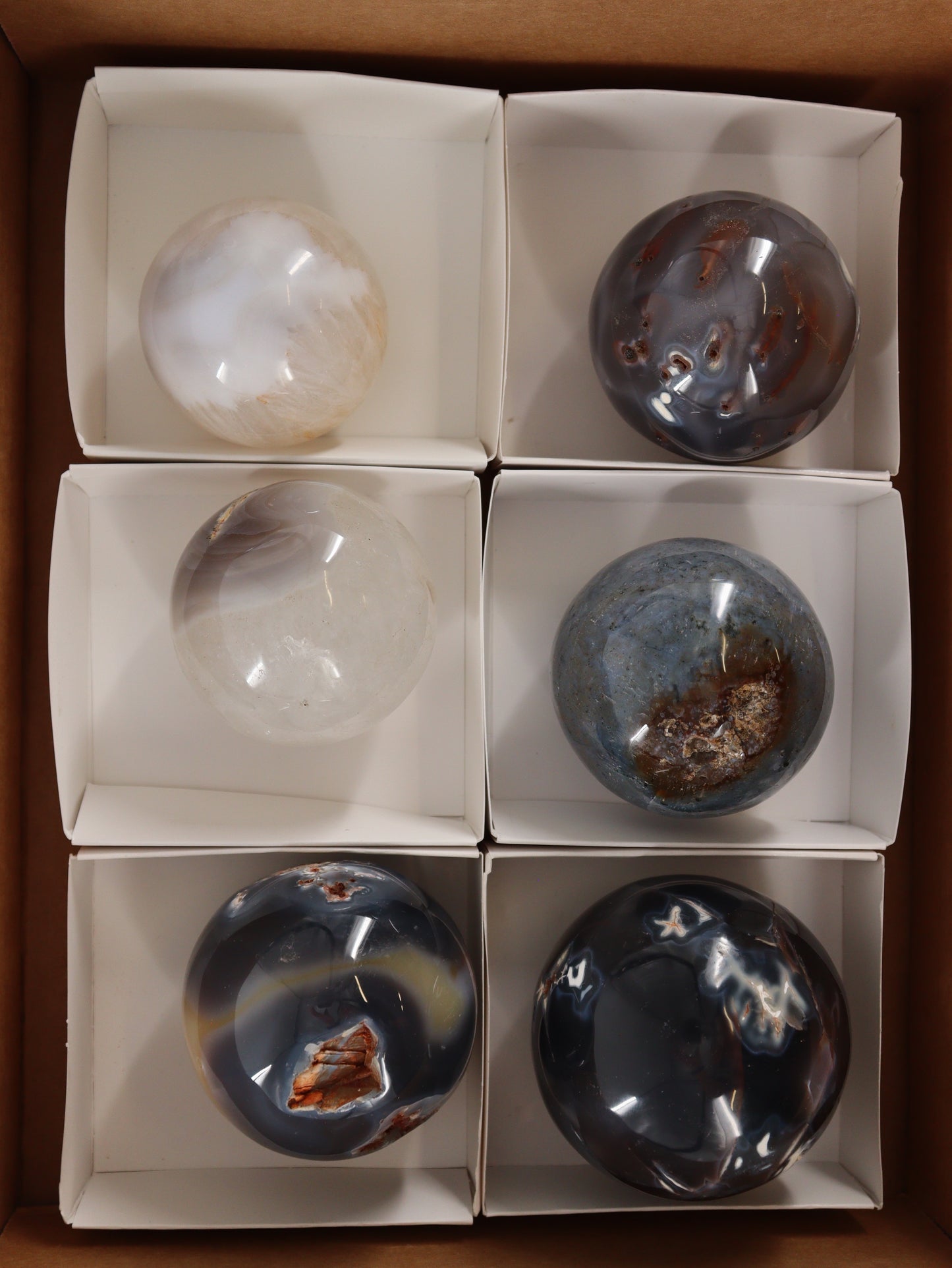 Agate Spheres Set of 6