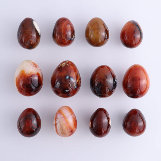 Carnelian Eggs Set of 12 - Expert Wholesale and Supplier of Wholesale Crystals & Bulk Gemstones, ["carnelian","Eggs","Madagascar"]