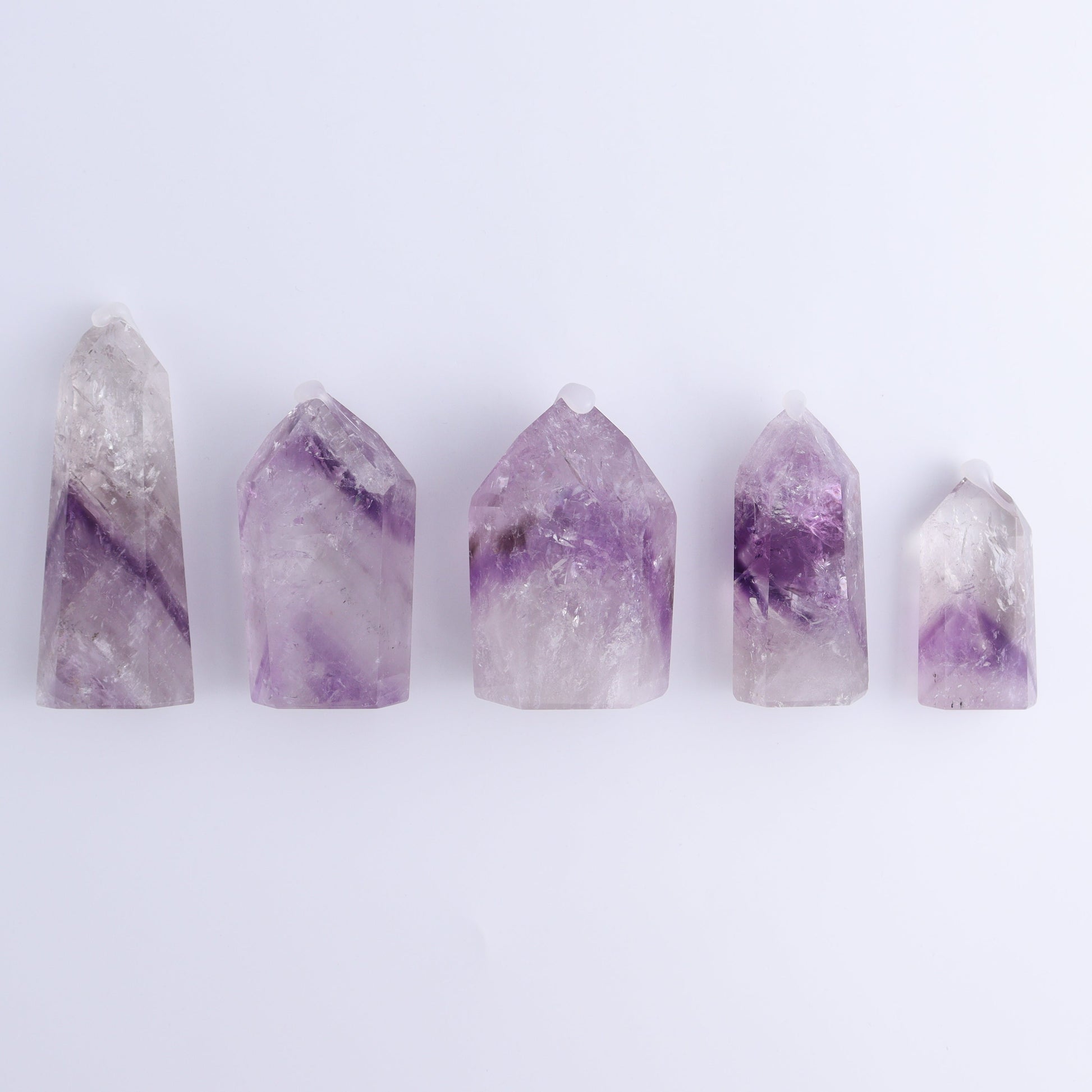 Amethyst Towers Set of 5 - Expert Wholesale and Supplier of Wholesale Crystals & Bulk Gemstones, ["Amethyst","Brazil","Towers"]