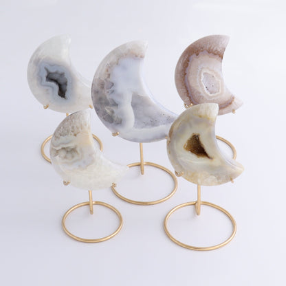 Agate Moons with Stand Set of 5 - Expert Wholesale and Supplier of Wholesale Crystals & Bulk Gemstones, ["Agate","Brazil","moons"]