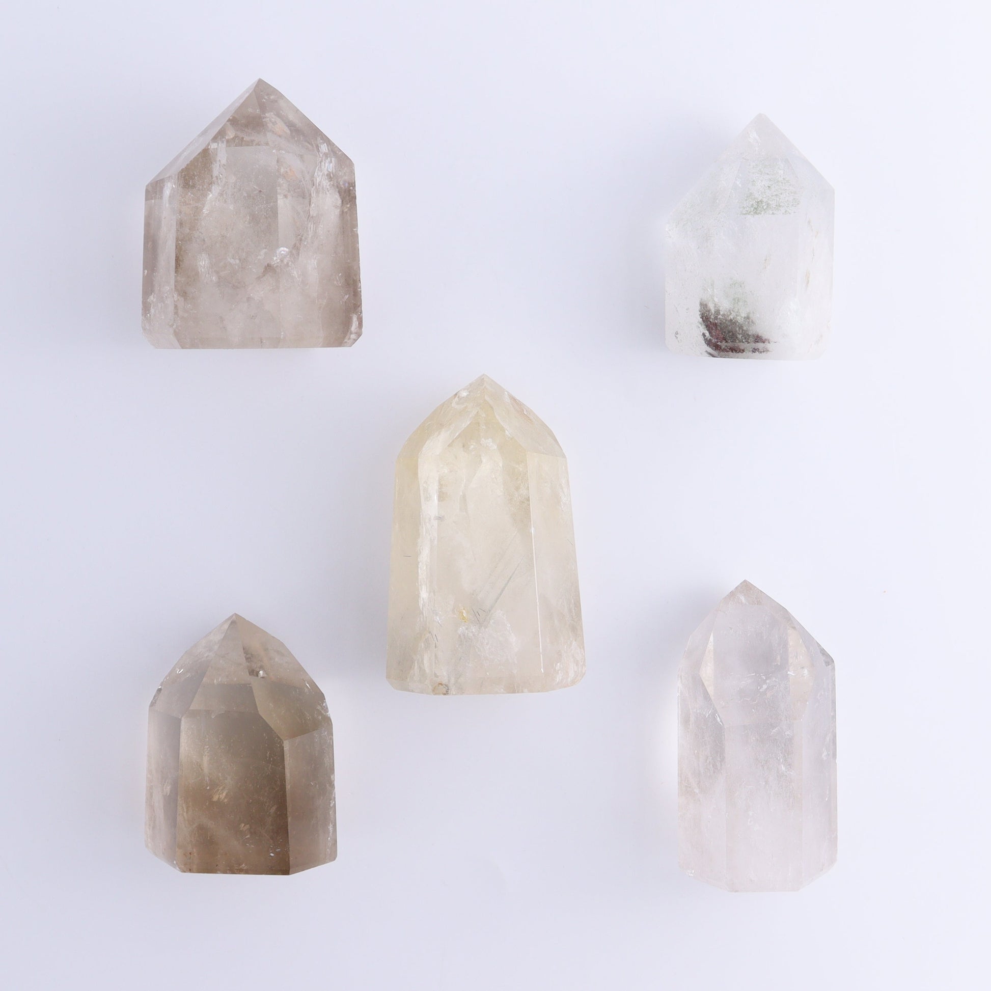 Quartz Towers Set of 5 - Expert Wholesale and Supplier of Wholesale Crystals & Bulk Gemstones, ["Brazil","Clear Quartz","Points","Quartz","Towers"]