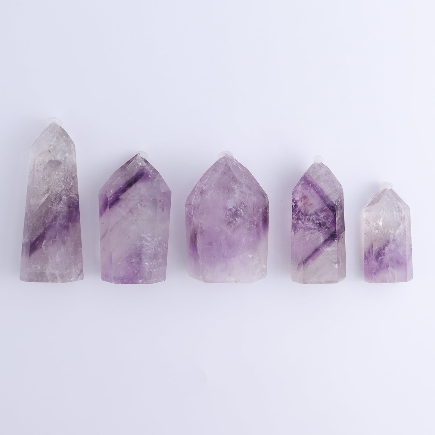 Amethyst Towers Set of 5 - Expert Wholesale and Supplier of Wholesale Crystals & Bulk Gemstones, ["Amethyst","Brazil","Towers"]