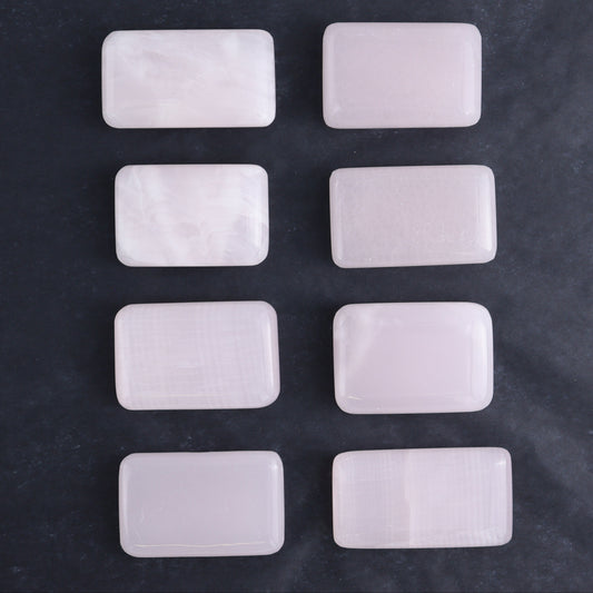 Pink Mangano Calcite Rectangles Set of 8 - Expert Wholesale and Supplier of Wholesale Crystals & Bulk Gemstones, ["Calcite","Madagascar","Pink Calcite","Rectangle"]