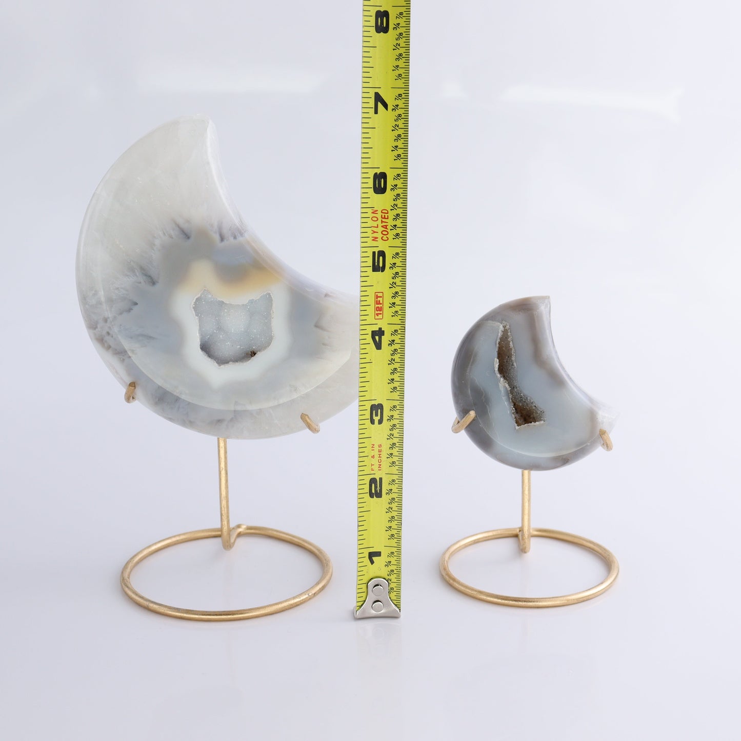 Agate Moons with Stand Set of 5