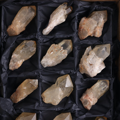 Imperfect Citrine Points Set of 12 - Expert Wholesale and Supplier of Wholesale Crystals & Bulk Gemstones, ["Citrine","Points","Rough","Roughs"]