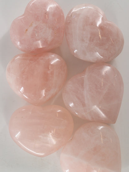 Rose Quartz Hearts Set of 6