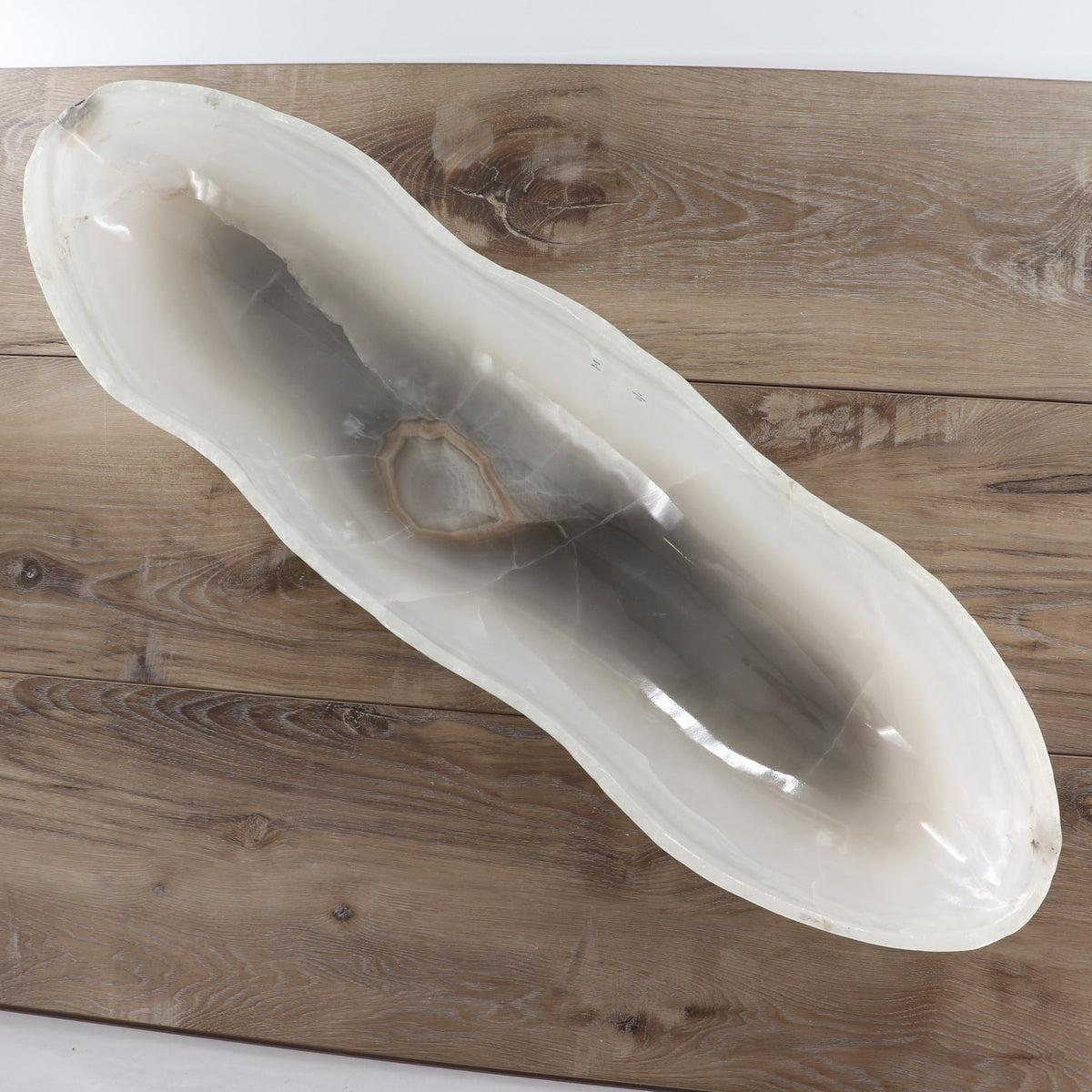 Mexican Onyx/Calcite Canoe Bowl 31"