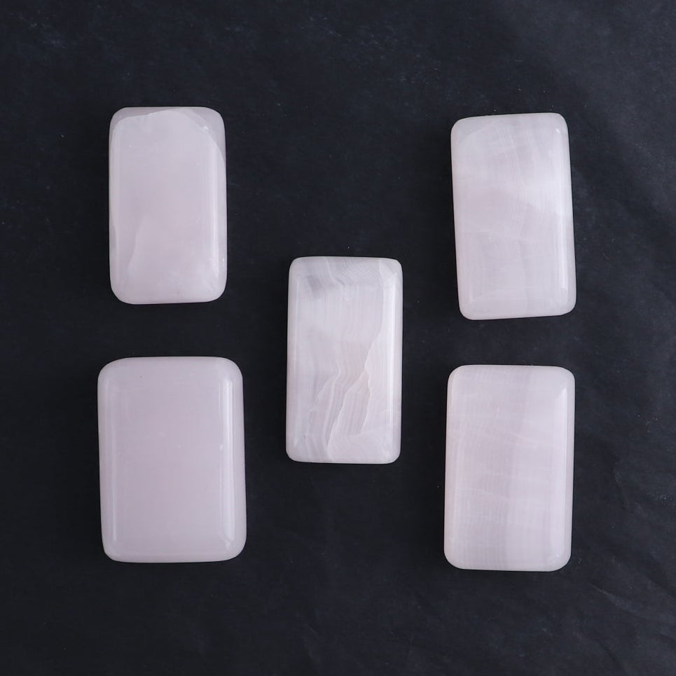 Pink Mangano Calcite Rectangles Set of 20