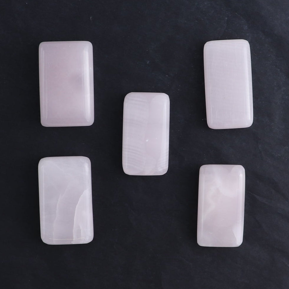 Pink Mangano Calcite Rectangles Set of 20