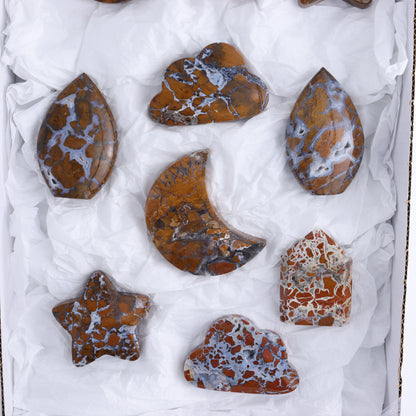 Brecciated Jasper Moons, Stars, Towers, Clouds, and Flames Set of 10 - Expert Wholesale and Supplier of Wholesale Crystals & Bulk Gemstones, ["Brecciated Jasper","Clouds","flames","Indonesia","moons","stars","Towers"]