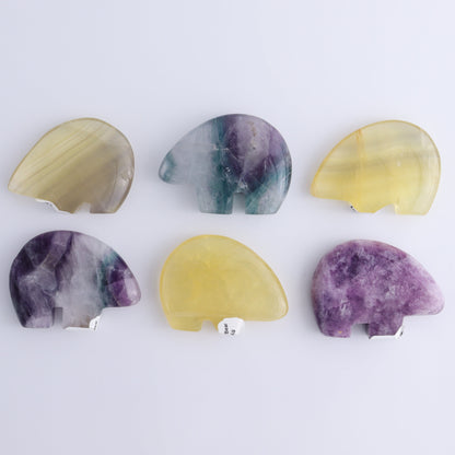Fluorite Bears set of 6 - Expert Wholesale and Supplier of Wholesale Crystals & Bulk Gemstones, ["Bears","Fluorite","Indonesia","Zuni Bears"]