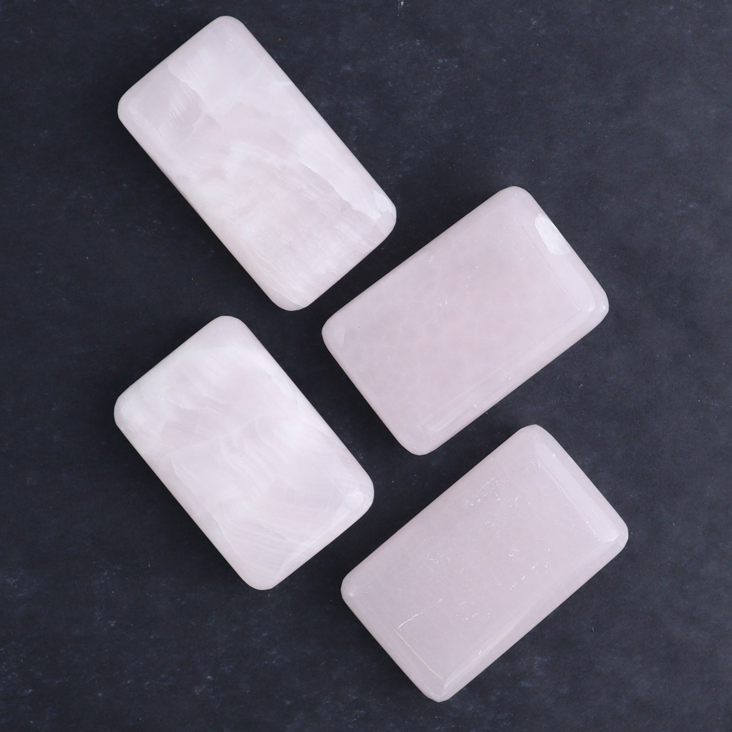 Pink Mangano Calcite Rectangles Set of 8 - Expert Wholesale and Supplier of Wholesale Crystals & Bulk Gemstones, ["Calcite","Madagascar","Pink Calcite","Rectangle"]
