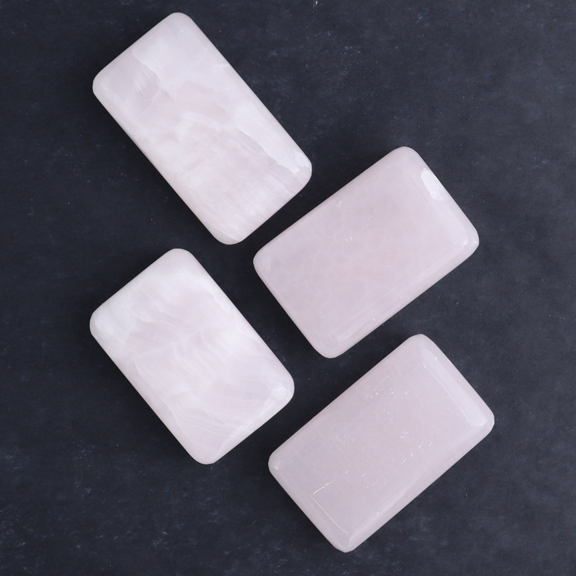 Pink Mangano Calcite Rectangles Set of 8 - Expert Wholesale and Supplier of Wholesale Crystals & Bulk Gemstones, ["Calcite","Madagascar","Pink Calcite","Rectangle"]