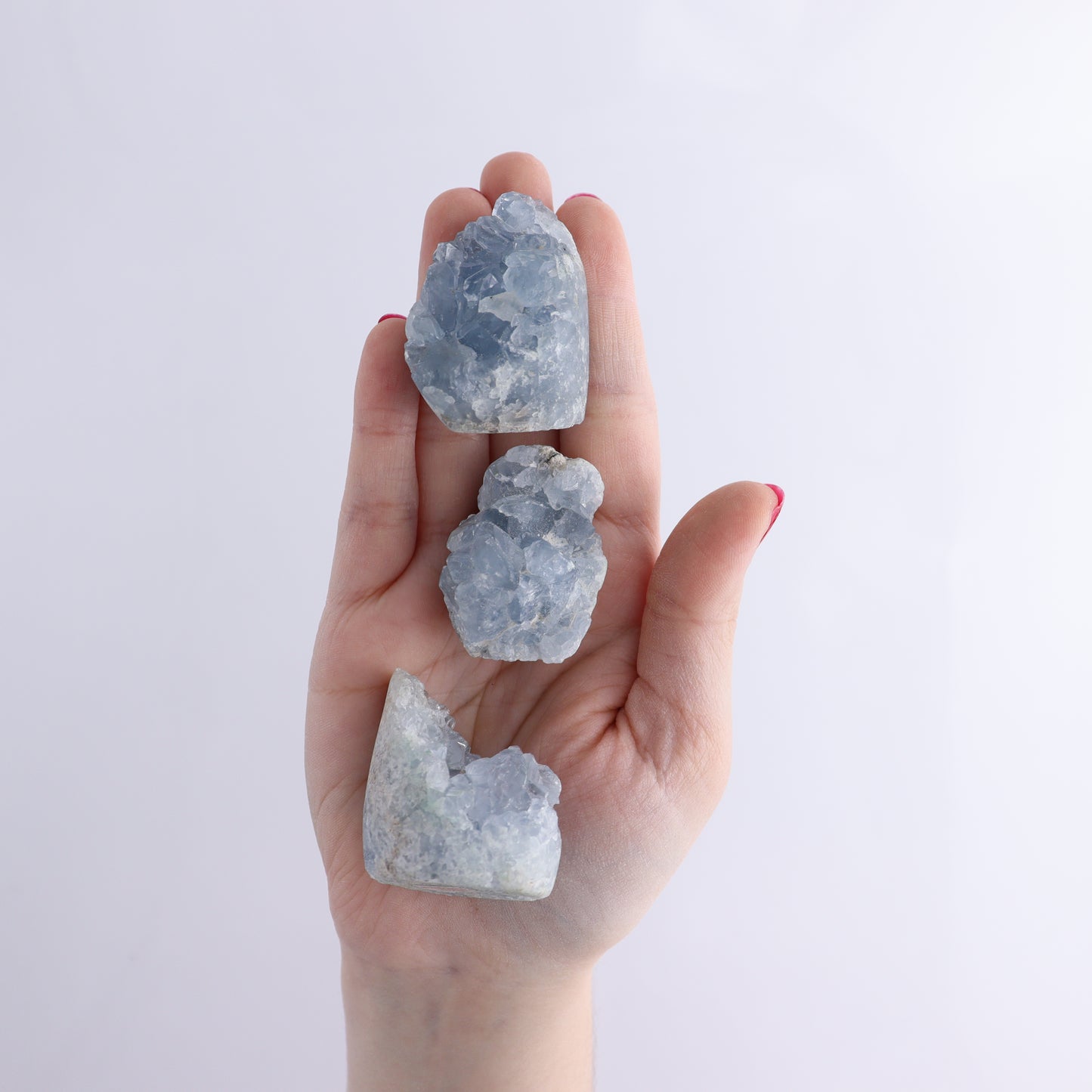 Celestite Set of 7 - Expert Wholesale and Supplier of Wholesale Crystals & Bulk Gemstones, ["Celestite","Freeform","Madagascar"]