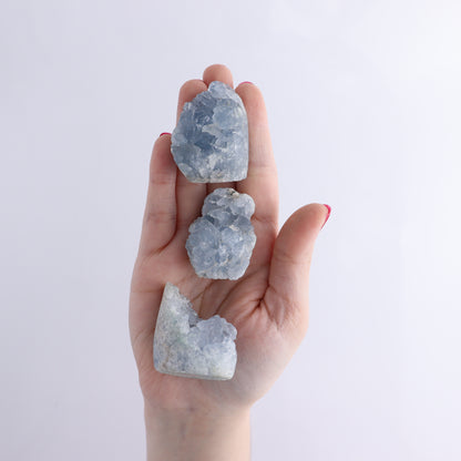 Celestite Set of 7 - Expert Wholesale and Supplier of Wholesale Crystals & Bulk Gemstones, ["Celestite","Freeform","Madagascar"]