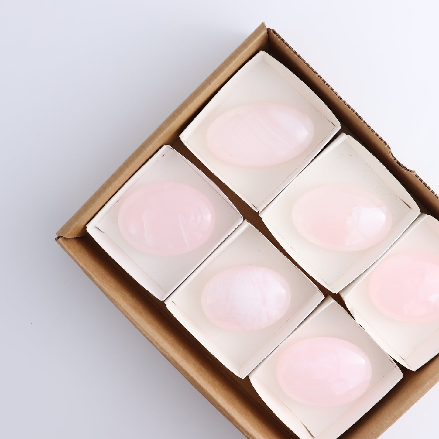 Pink Mangano Calcite Palm Stone Set of 6
