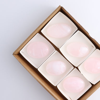 Pink Mangano Calcite Palm Stone Set of 6