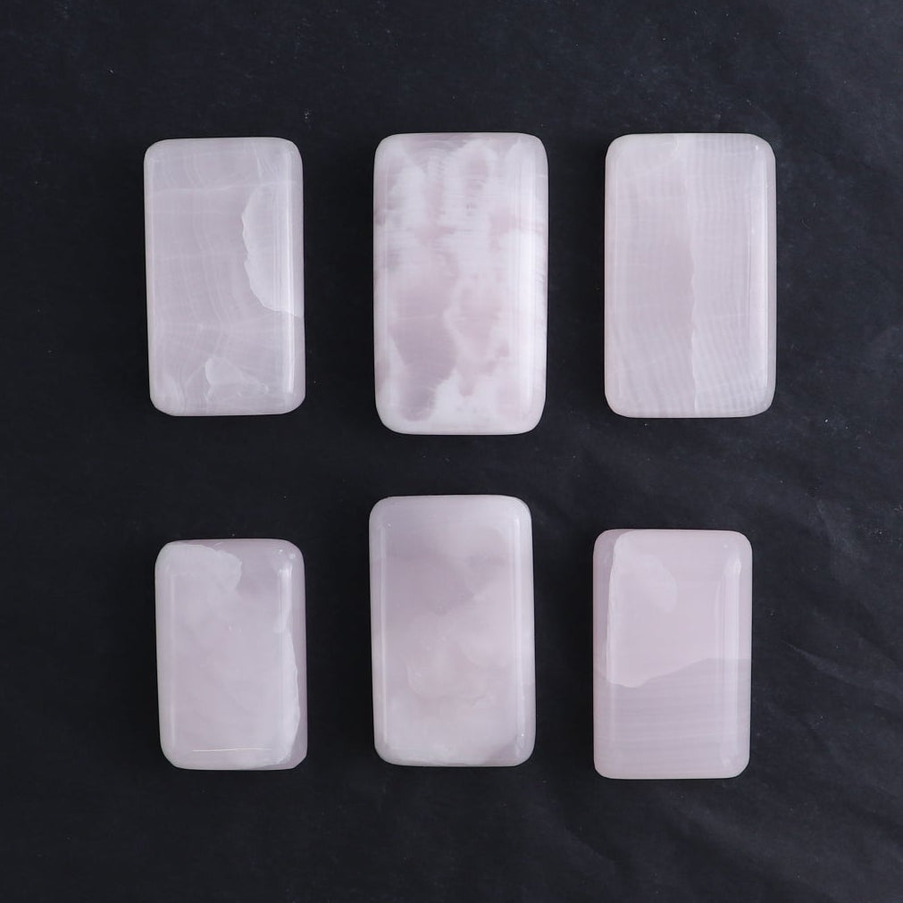 Pink Mangano Calcite Rectangles Set of 20