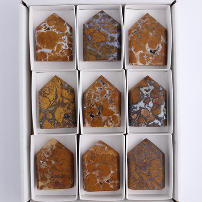 Brecciated Jasper Points Set of 9 - Expert Wholesale and Supplier of Wholesale Crystals & Bulk Gemstones, ["Brecciated Jasper","Indonesia","Points"]