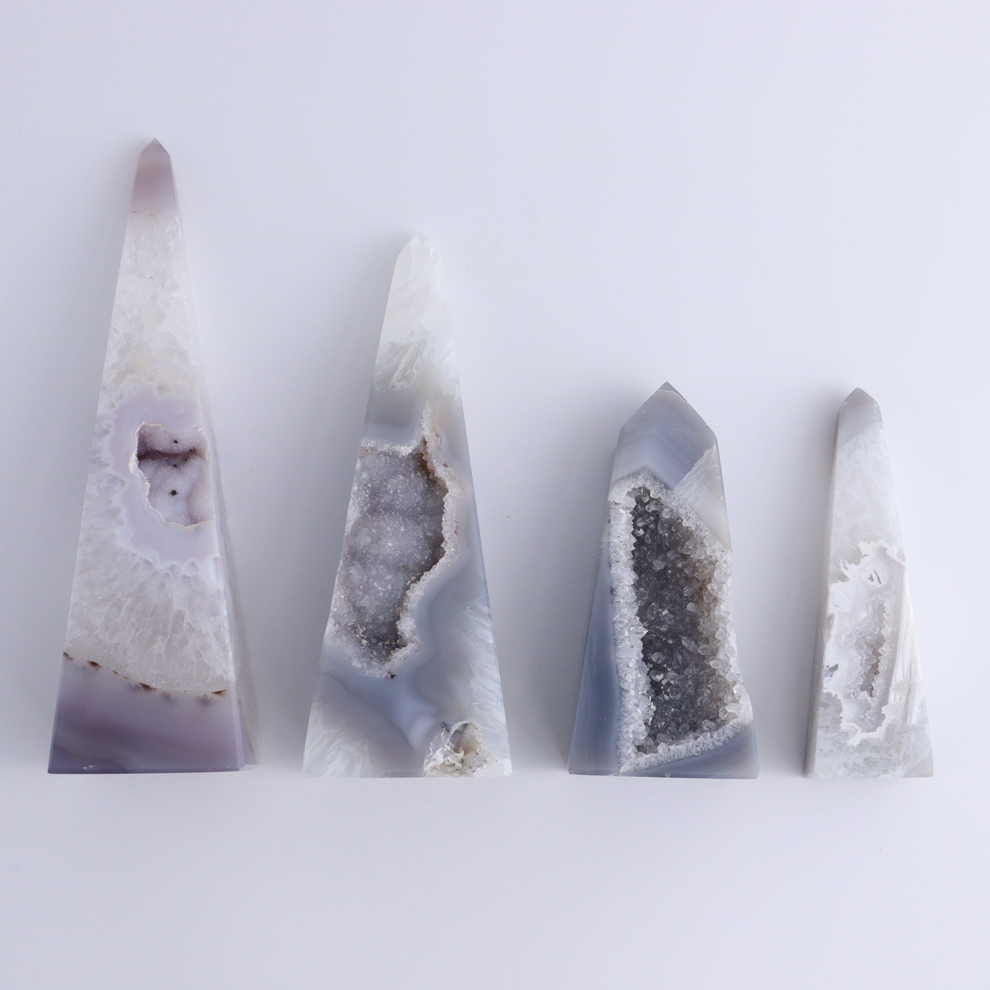Agate Obelisk Set of 4 - Expert Wholesale and Supplier of Wholesale Crystals & Bulk Gemstones, ["Agate","Brazil","Obelisk"]