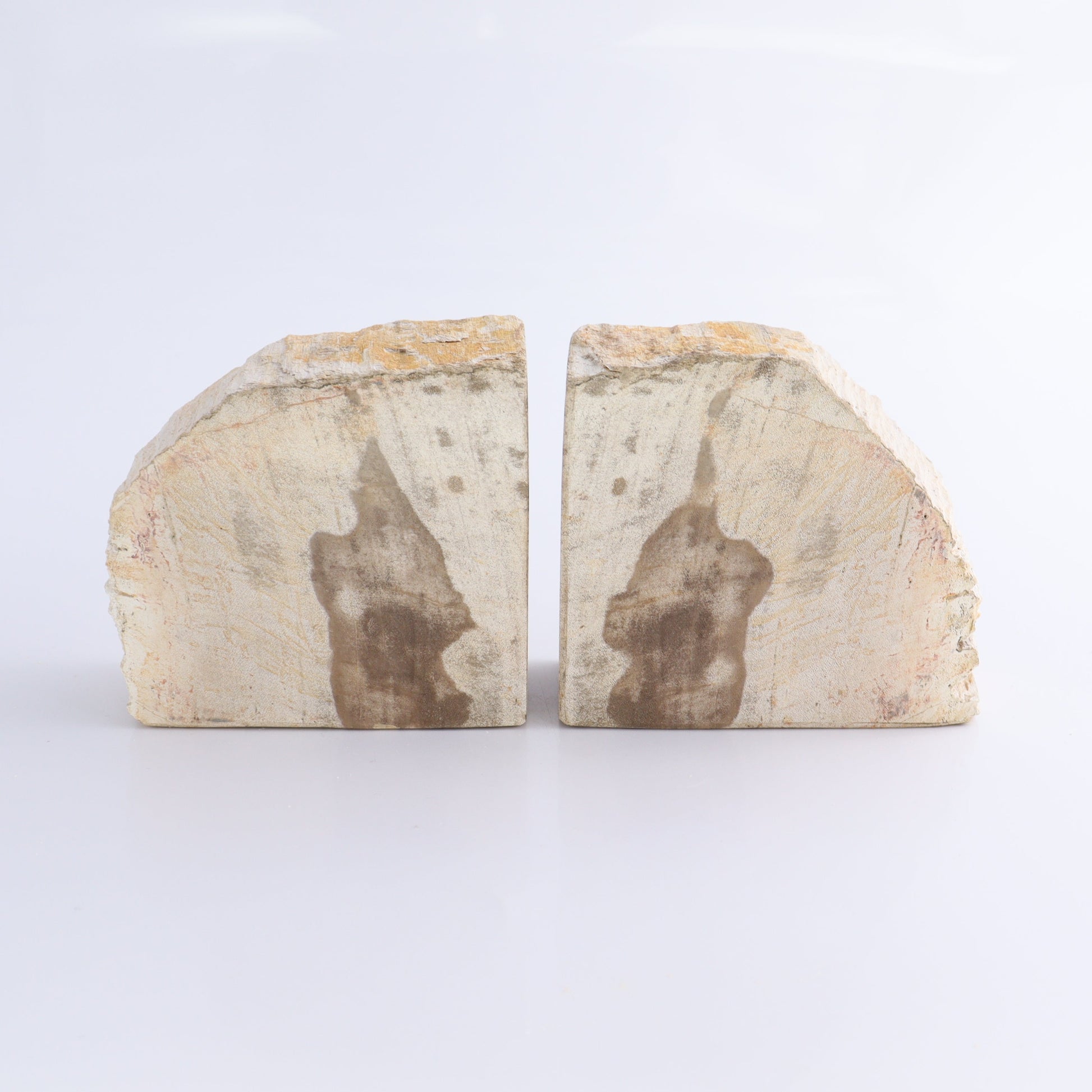 One Pair of White/Grey 1.8-2 kg Petrified Wood Bookends - Expert Wholesale and Supplier of Wholesale Crystals & Bulk Gemstones, ["Bookends","Indonesia","Petrified Wood"]