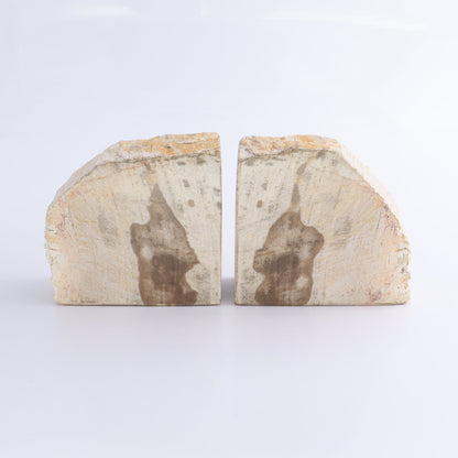 One Pair of White/Grey 1.8-2 kg Petrified Wood Bookends - Expert Wholesale and Supplier of Wholesale Crystals & Bulk Gemstones, ["Bookends","Indonesia","Petrified Wood"]