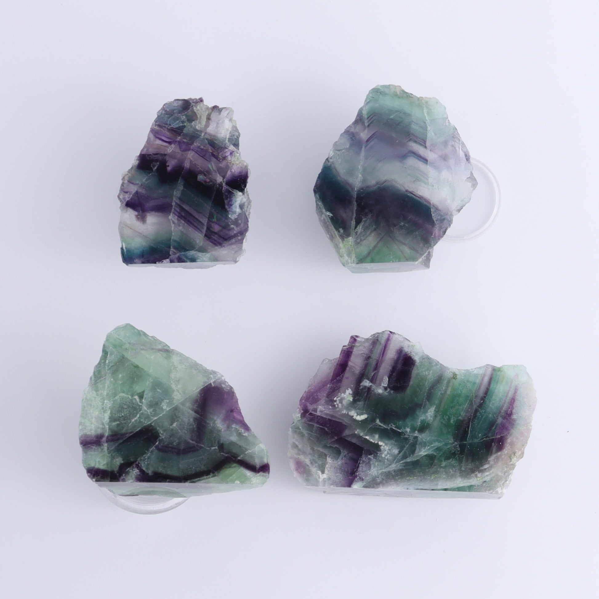 Fluorite Half Polished & Half Natural Set of 19 - Expert Wholesale and Supplier of Wholesale Crystals & Bulk Gemstones, ["China","Face Polished","Fluorite","Polished"]